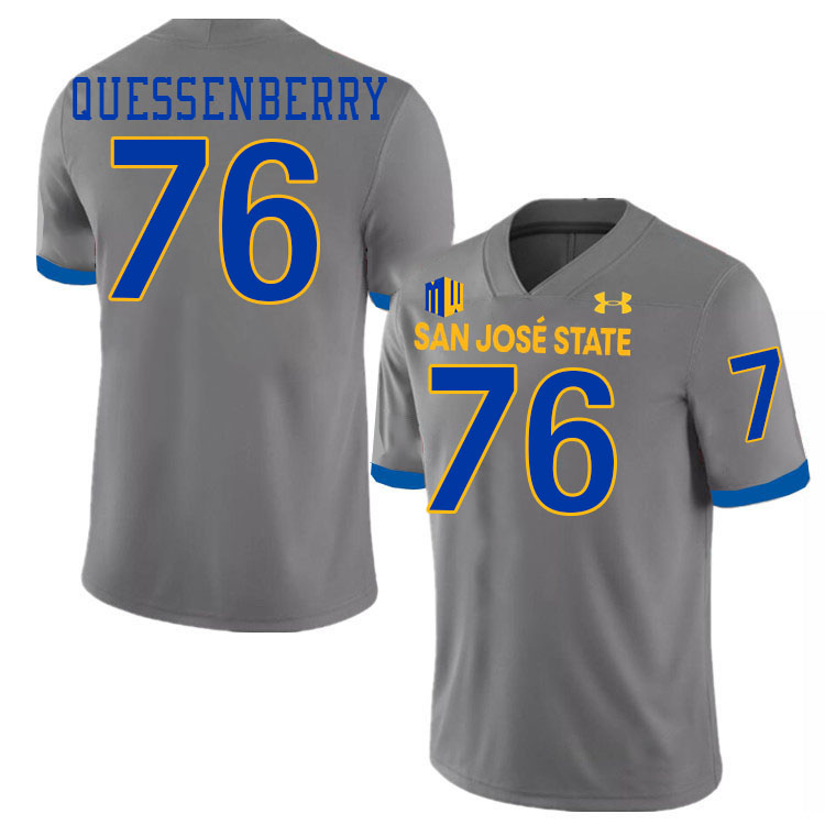 San Jose State Spartans #76 David Quessenberry College Football Jerseys,Uniforms-Grey